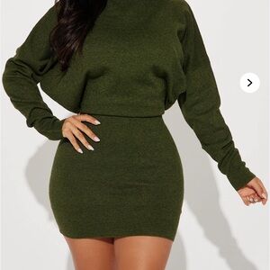 Olive Green Sweater Dress